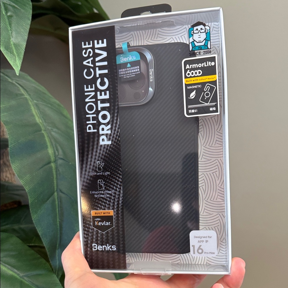 New BENKS ArmorLite Phone Case Built iPhone 16 Pro Max Dupont Kevlar Protective